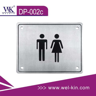 Stainless Steel WC Toilet Sign Bathroom Door Sign Plate Hardware (DP-002c)