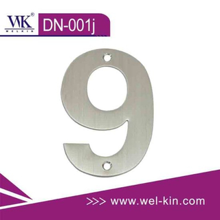 Stainless Steel Brush Hotel Room Door Metal Invisible Screw House Number (DN-001J)
