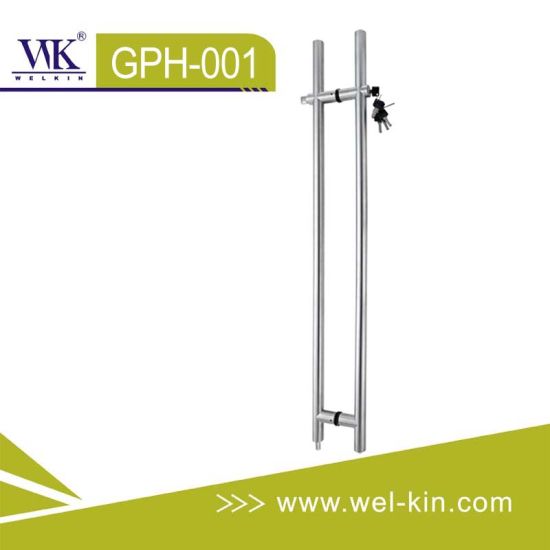 Stainless Steel Modern Glass Sliding Pull Handle with Lock (GPH-001)
